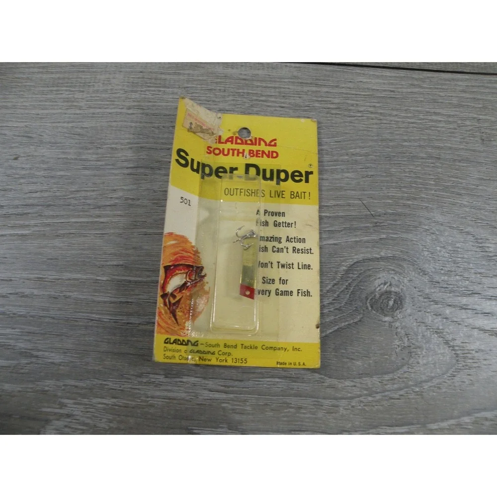 Vintage Gladding South Bend Super Duper Spoon Lure 501 Silver Red New Old Stock
